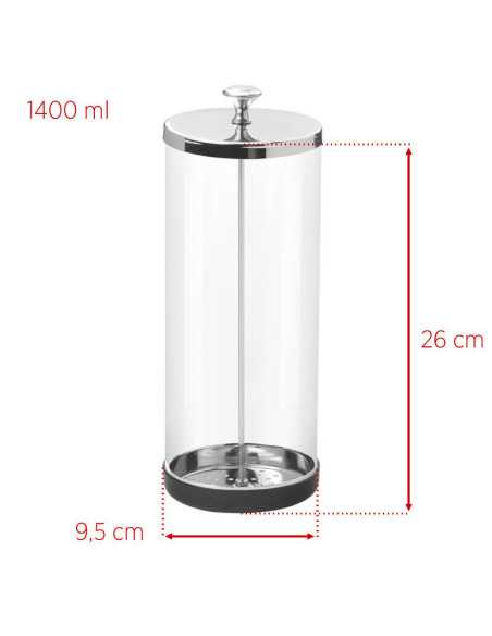 Récipient en verre pour la désinfection des instruments 1400 ml 
