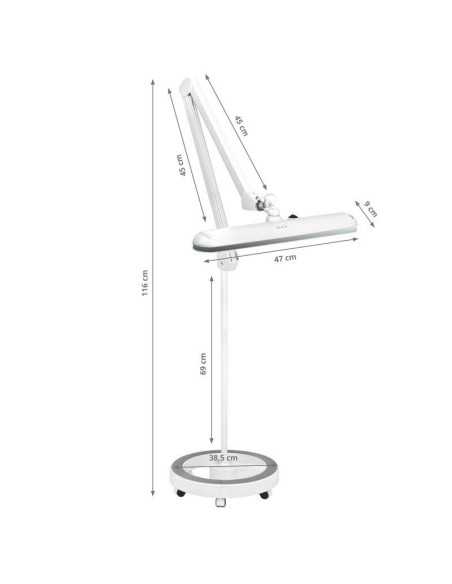 Lampe d'atelier à LED Elegante 801-l avec pied réglable. intensité de la lumière blanche 