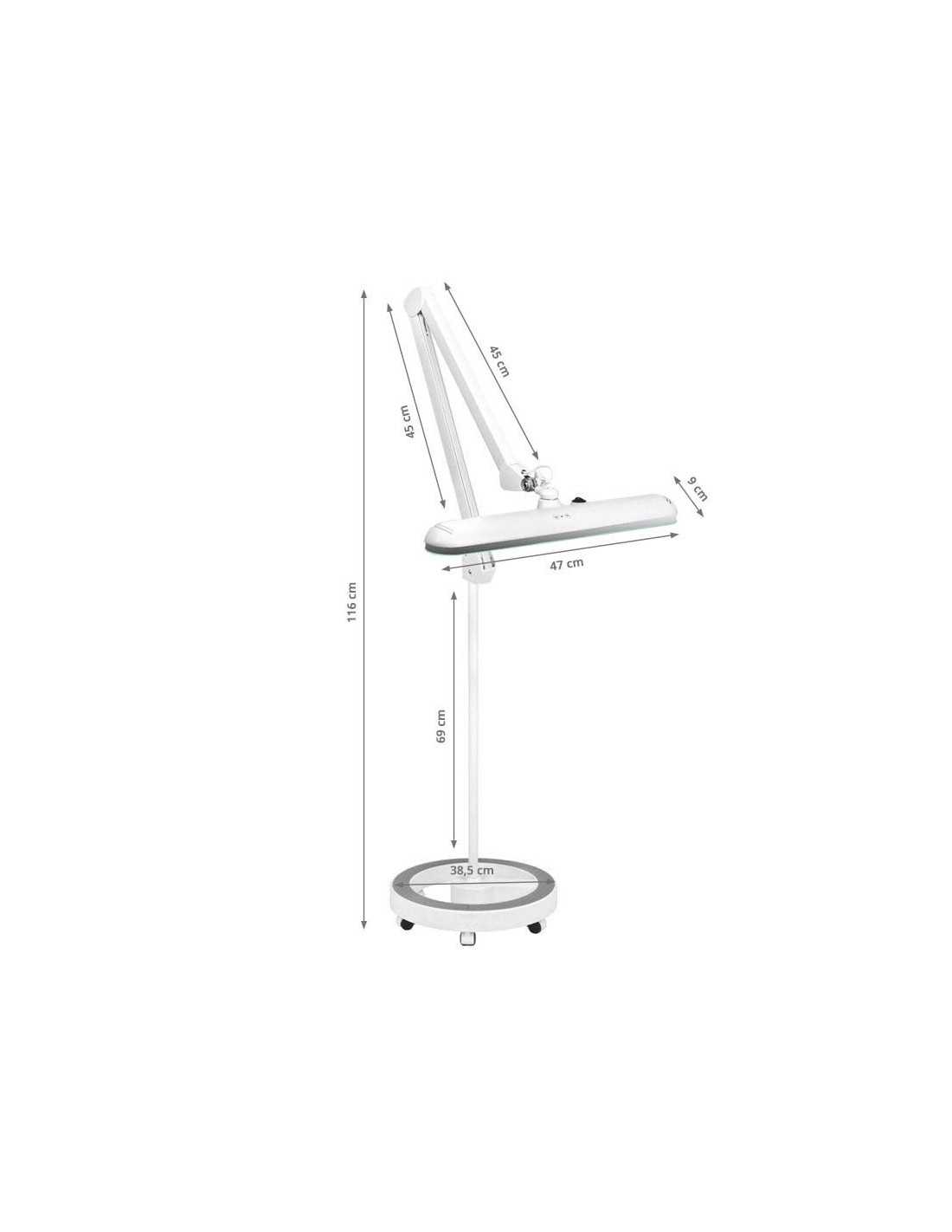 Elegante 801-l LED workshop lamp with adjustable base. White light intensity