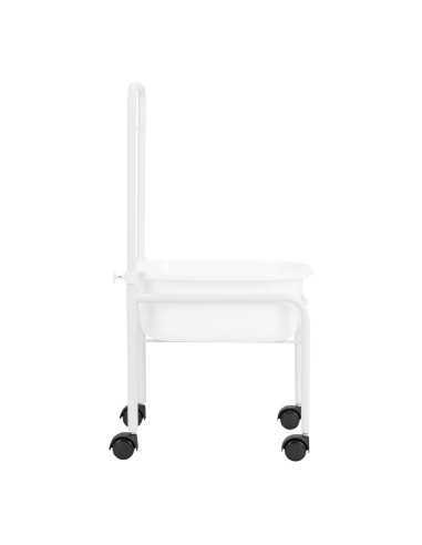 Tapis de pédicure blanc sur roulettes 