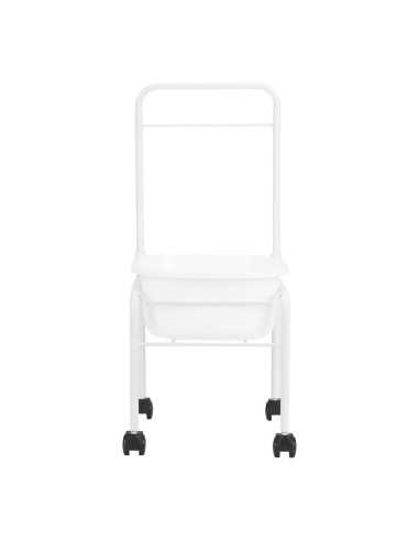 Tapis de pédicure blanc sur roulettes 