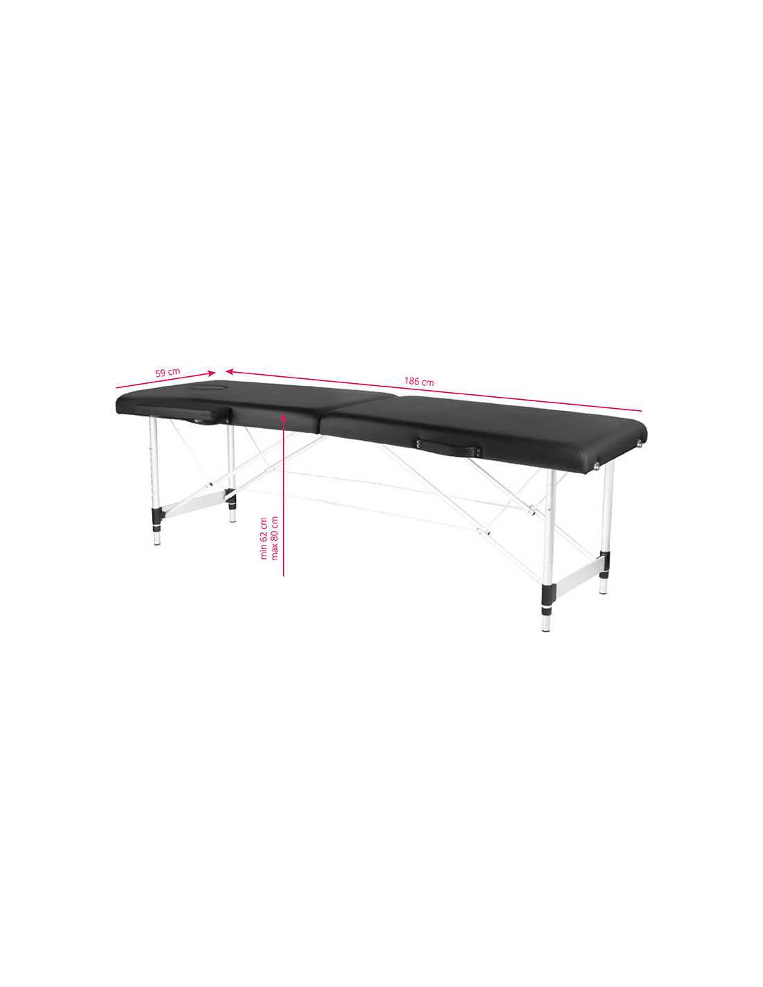 Activ Fizjo 2-segment comfort aluminum folding massage table black