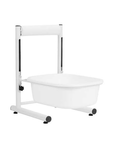Vassoio per pedicure regolabile in altezza, bianco
