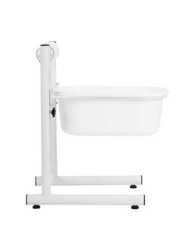 Height-adjustable pedicure tray, white