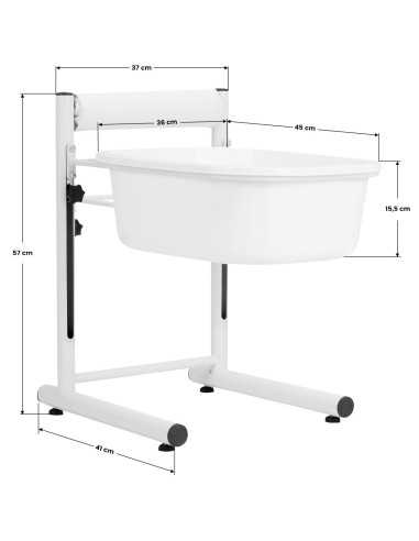 Plateau de pédicure réglable en hauteur, blanc 