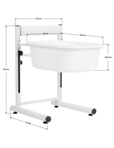 Plateau de pédicure réglable en hauteur, blanc 
