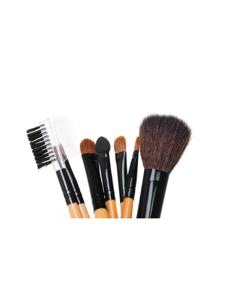 Makeup brush set 7 pieces black case