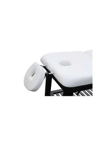 Massagetafel 2216.A26.DB Vaste massagetafel met 2 secties in wengékleurig hout