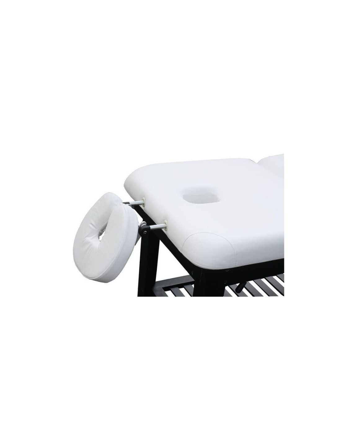 Massagetafel 2216.A26.DB Vaste massagetafel met 2 secties in wengékleurig hout