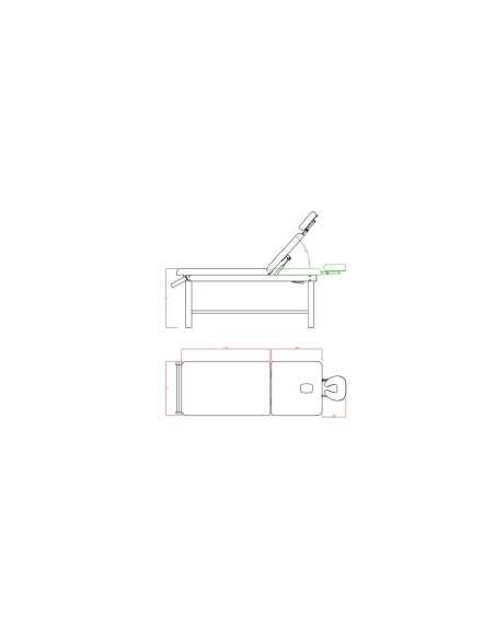 Table de Massage  2216.A26.DB Table massage fixe 2 plans bois couleur wengé