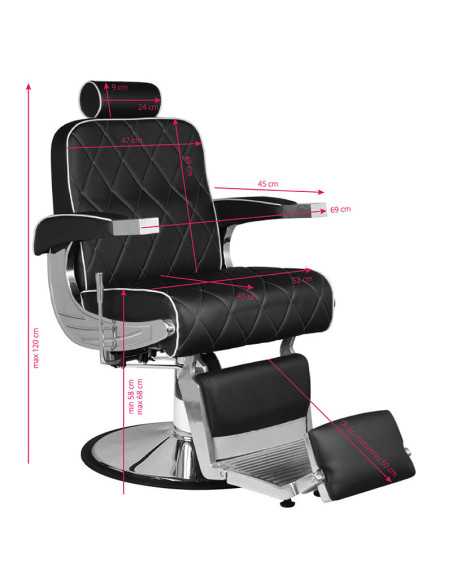 Fauteuil barbier Hair System Royal X noir 