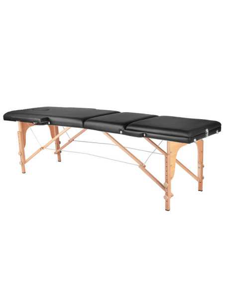Table de massage pliante en bois 3 segments Comfort Activ Fizjo noir 