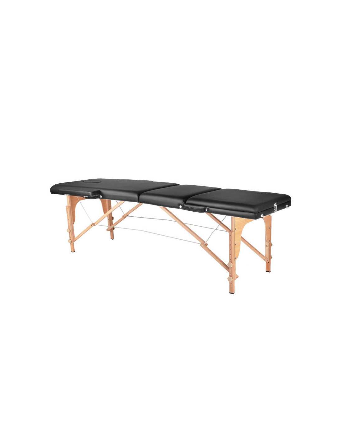 Table de massage pliante en bois 3 segments Comfort Activ Fizjo noir 