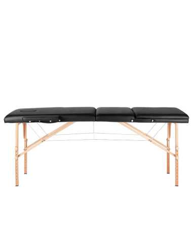 Table de massage pliante en bois 3 segments Comfort Activ Fizjo noir 