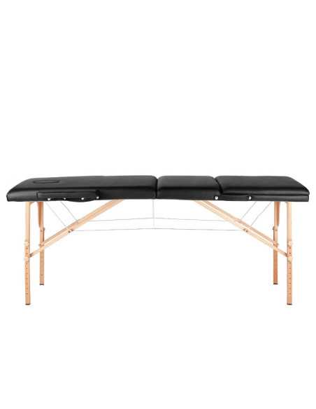 Table de massage pliante en bois 3 segments Comfort Activ Fizjo noir 