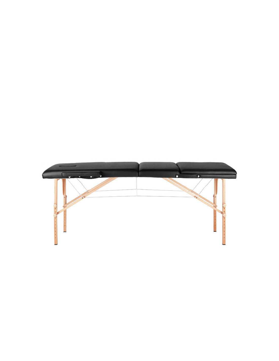 Table de massage pliante en bois 3 segments Comfort Activ Fizjo noir 