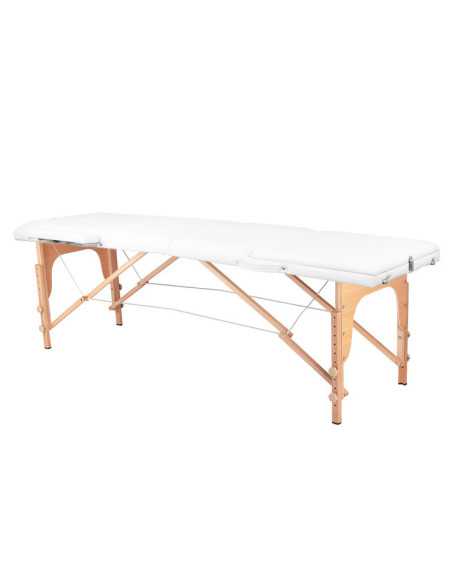 Table de massage pliante en bois 3 segments Comfort Activ Fizjo blanc 