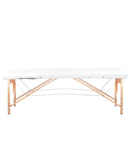 Table de massage pliante en bois 3 segments Comfort Activ Fizjo blanc 