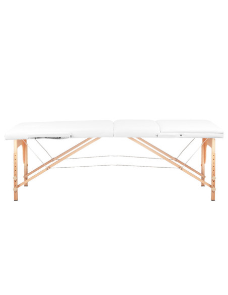 Table de massage pliante en bois 3 segments Comfort Activ Fizjo blanc 