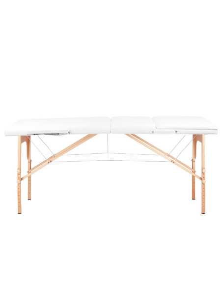 Table de massage pliante en bois 3 segments Comfort Activ Fizjo blanc 
