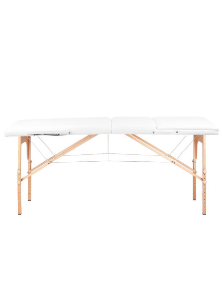 Table de massage pliante en bois 3 segments Comfort Activ Fizjo blanc 