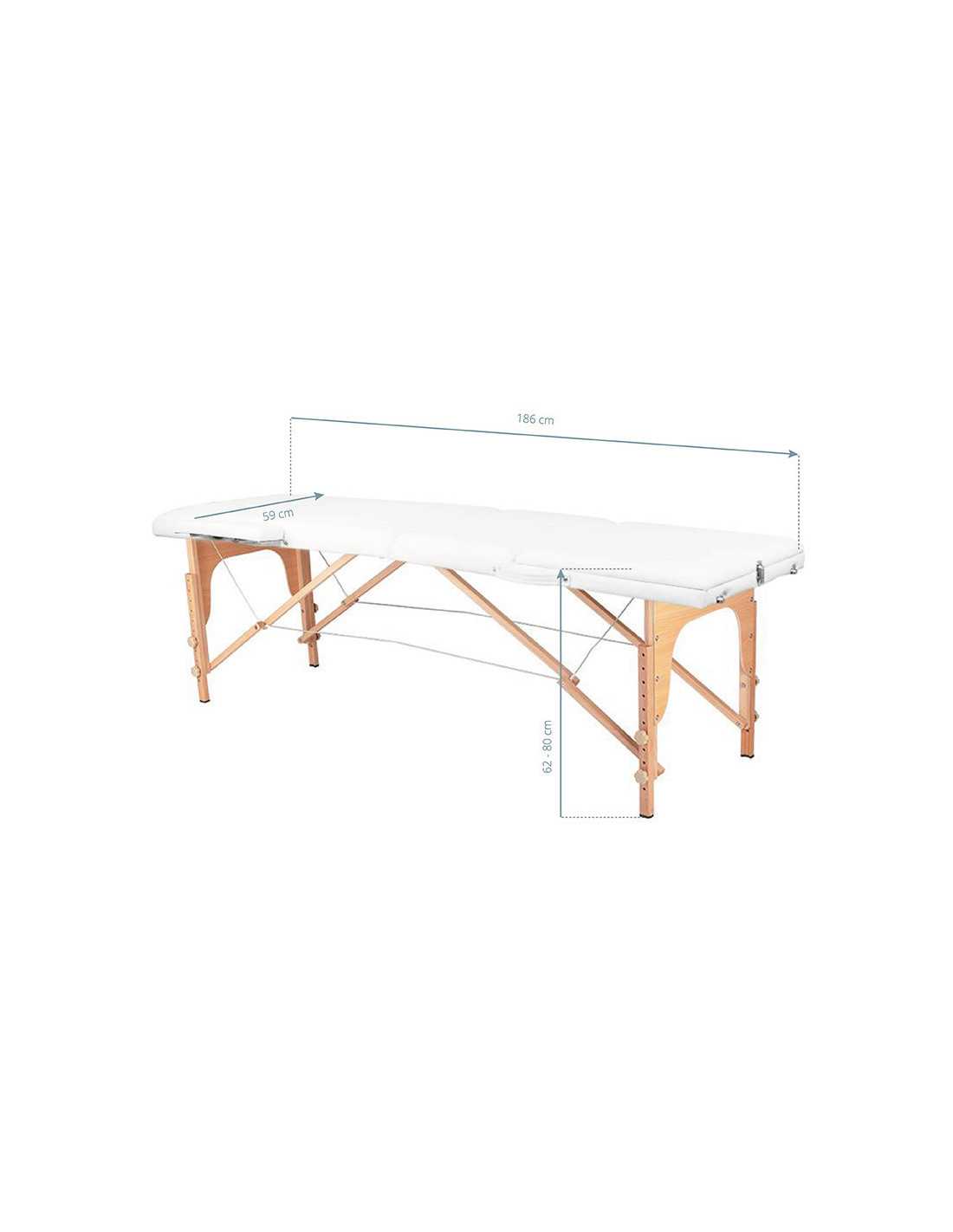 Comfort Activ Fizjo 3-segment wooden folding massage table in white
