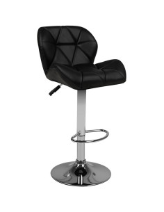Tabouret de bar M01 matelassé réglable noir 
