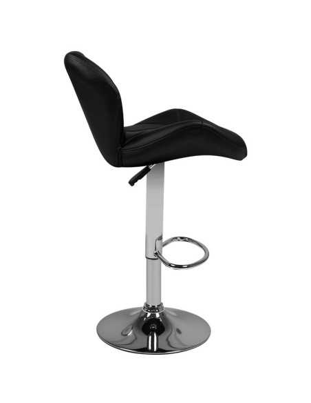 Tabouret de bar M01 matelassé réglable noir 