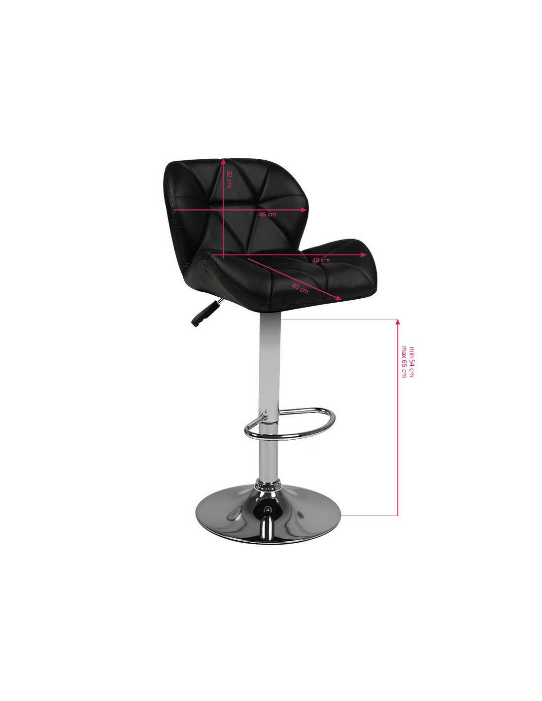 M01 Adjustable Padded Bar Stool Black