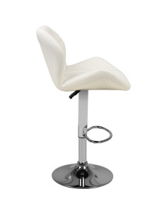 Tabouret de bar matelassé réglable blanc M01  2