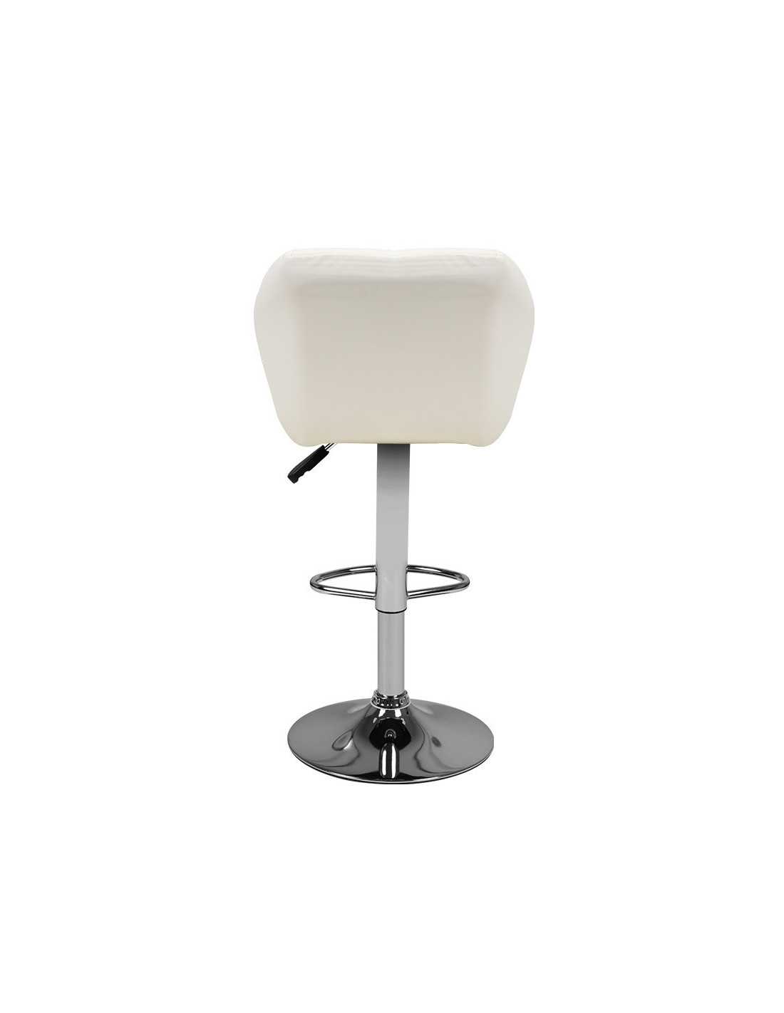 M01 White Adjustable Padded Bar Stool