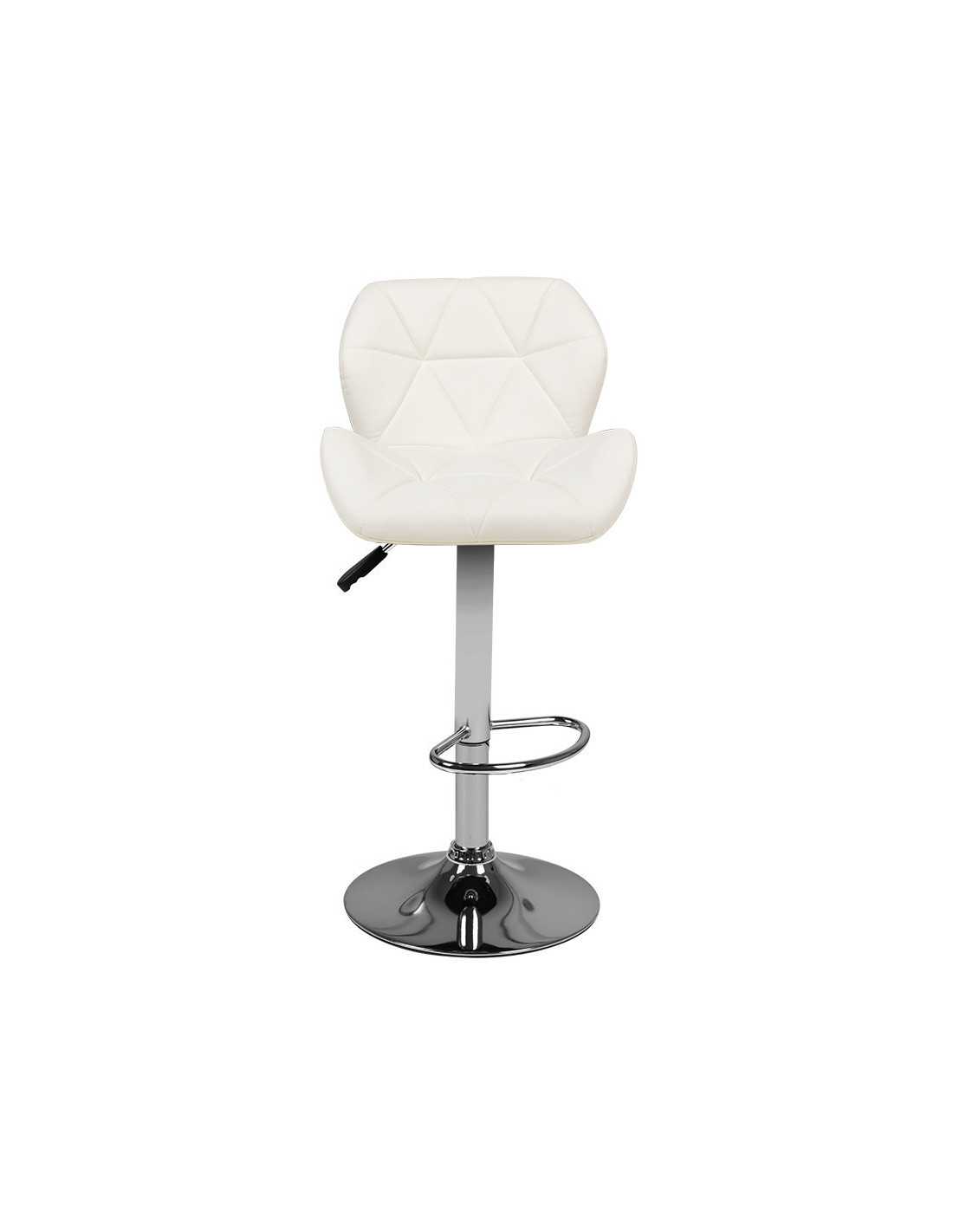 M01 White Adjustable Padded Bar Stool