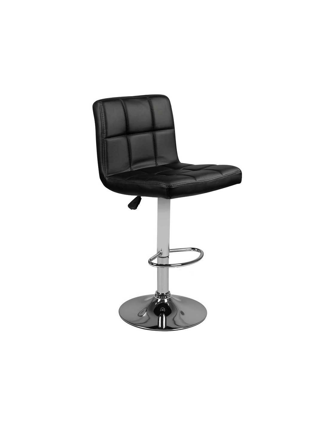 M06 Black Adjustable Padded Bar Stool