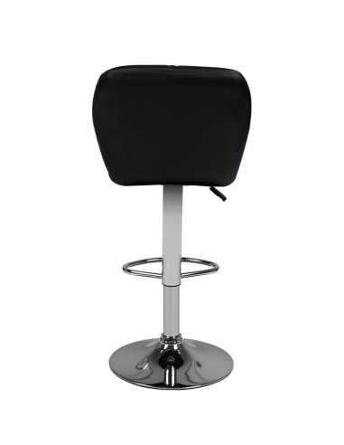 Taburete de bar capitoné ajustable negro M06