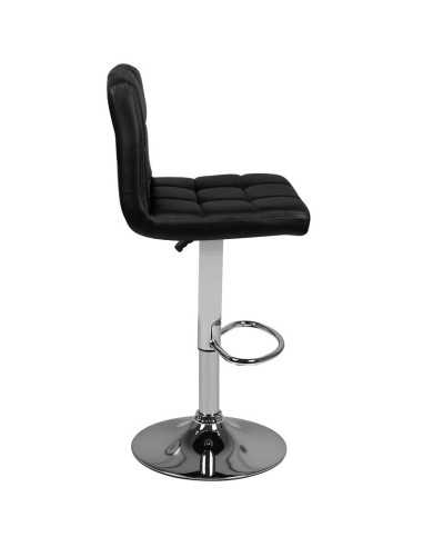 Taburete de bar capitoné ajustable negro M06