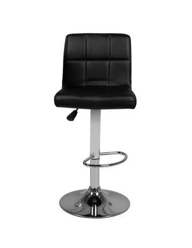 Taburete de bar capitoné ajustable negro M06