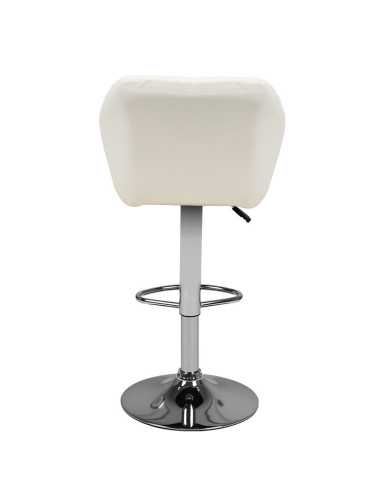 Taburete de bar capitoné ajustable blanco M06