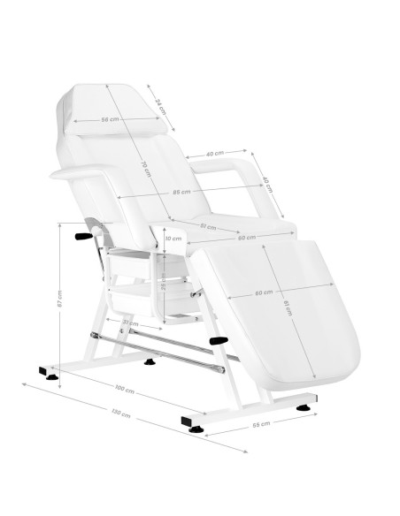 Sedia cosmetica Sillon con cuvette bianche
