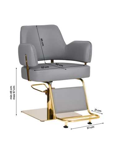 Sillón de peluquería Gabbiano Linz oro gris 