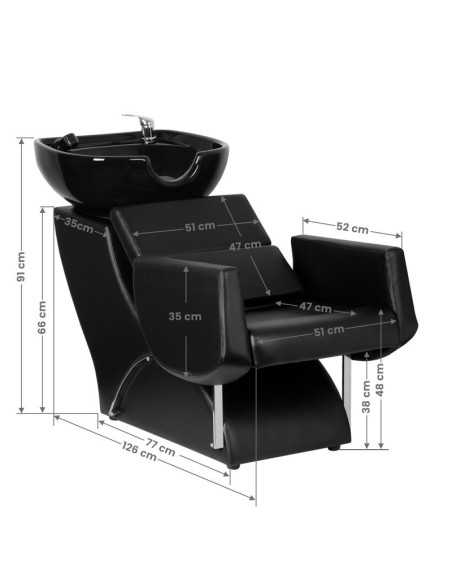 Lavage de coiffeur Gabbiano Santiago noir 