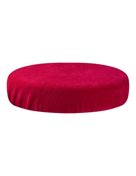 Housse de tabouret velours fuchsia 