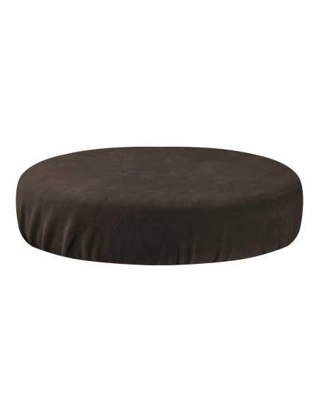 Housse de tabouret en velours marron 