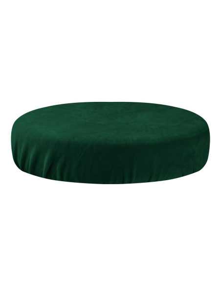 Housse de tabouret en velours vert bouteille 