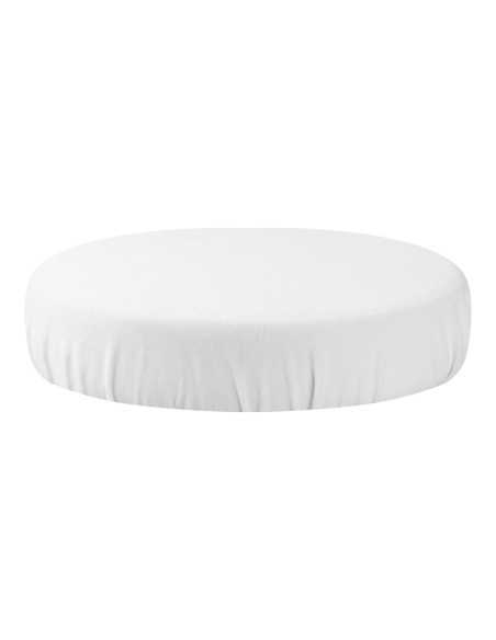 Housse de tabouret en velours blanc 