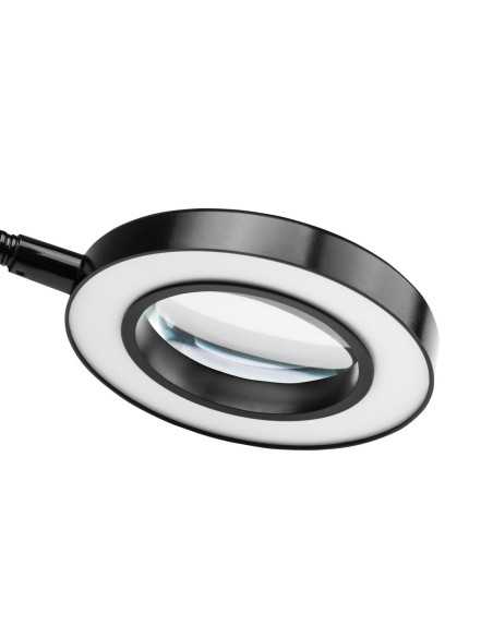 Lampe loupe LED anneau serpent pour le bureau noir 