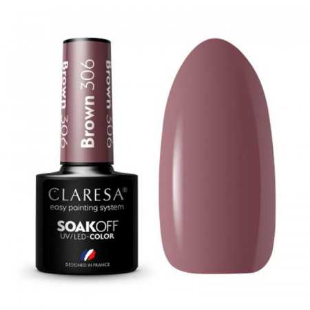 CLARESA Lakier hybrydowy BROWN 306 -5g 