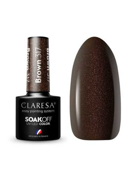 CLARESA Vernis hybride MARRON 317 -5g 
