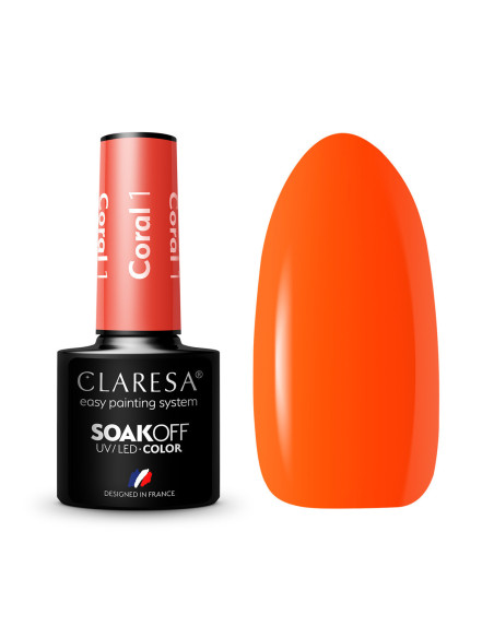 CLARESA CORAL 001 vernis hybride -5g 