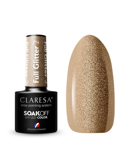 CLARESA Vernis à ongles hybride FULL GLITTER 2 -5g 
