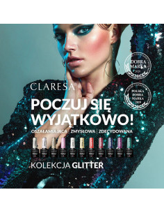 CLARESA Lakier hybrydowy GLITTER 2 -5g 2